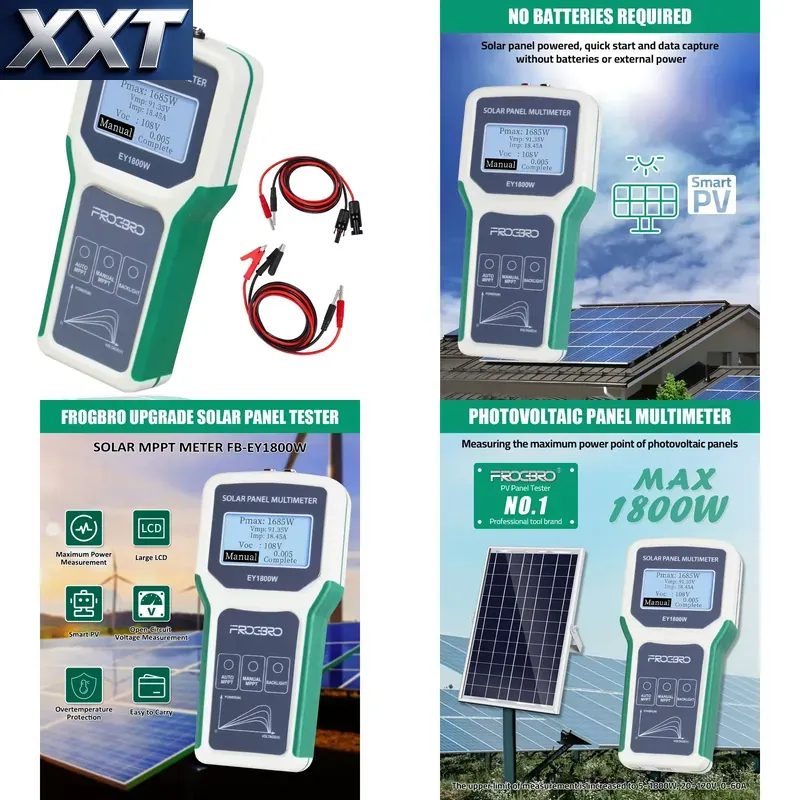 Solar Panel - Tester napięcia fotowoltaicznego XXT EY1800W LCD,